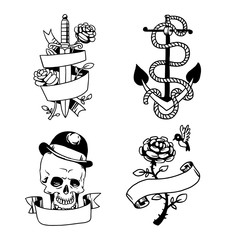Old vintage tattoo vector illustration