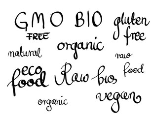 Hand written food stickers