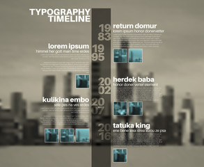Vector Infographic typography timeline report template