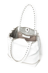 Leather female handbag isolated on white