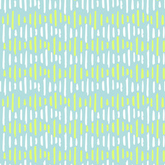 Hand drawn abstract seamless pattern with lines on blue background.