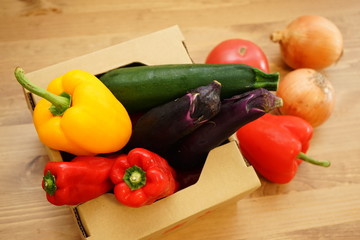 Organic vegetable and fruit basket