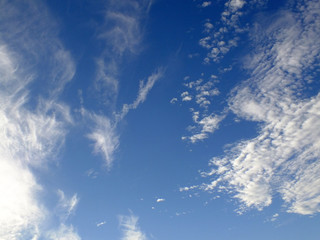 Blue Sky with Clouds - obrazy, fototapety, plakaty