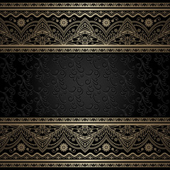 Vintage background with filigree gold borders