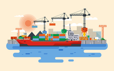 Vector hafen in flat style