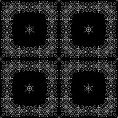 openwork lace seamless  pattern on  black background