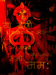 Goddess Durga in Subho Bijoya Happy Dussehra background