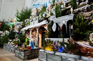 Very large christmas nativity crib