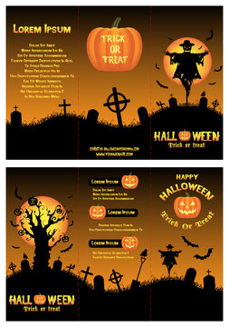 halloween tri-fold brochure template