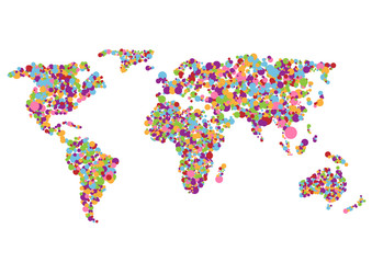 Obraz premium Colorful World map