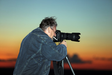 photographer filmed the sunset