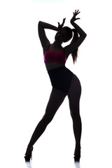 silhouette slender girl