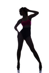 silhouette slender girl