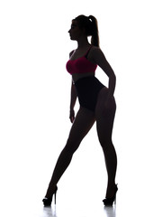 silhouette slender girl