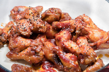 Fried chicken with sauce
