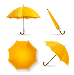 Yellow Umbrella Template Set. Vector © mouse_md