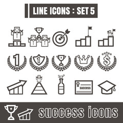 Line icons black set 5. Illustration eps 10 on white background