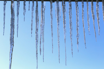 icicles on a background of the sky
