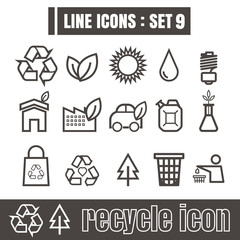 Line icons black set 9. Illustration eps 10 on white background