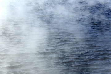 steam over water
