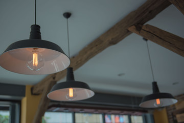Vintage Hanging lamp  décor. Edison lamp. In the room
