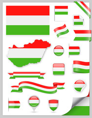 Hungary Flag Set - Vector Collection