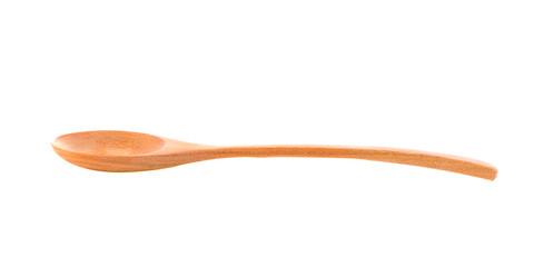 Wooden spoons on white background