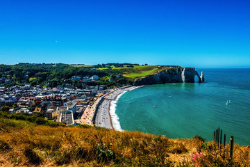 Beautiful view of Alabaster Coast in Normandy