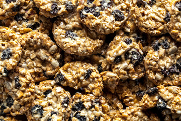cookies with chocolate on a wooden background. pastries, sweets, snack, food