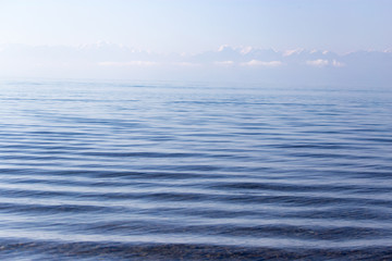 Fototapeta premium expanse of water in the lake as a backdrop