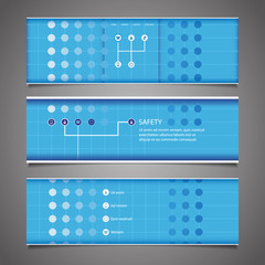 Fototapeta premium Web Design Elements - Blue Abstract Header Design with Dots
