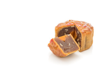 moon cake isolated on white background