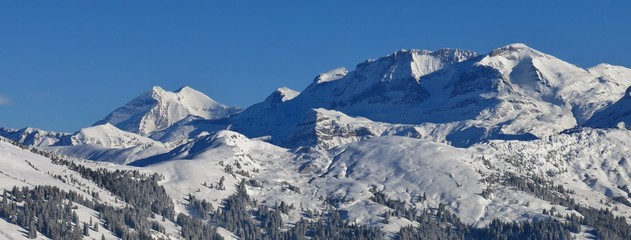 Snow covered mountains in the Bernese Oberland