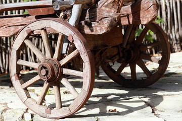Fototapeta na wymiar old wheel carts