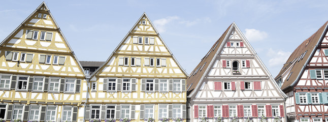 Traditional half-timbered houses located in Herrenberg, Black Forest, Baden-Wuerttemberg, Germany