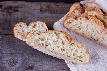 ciabatta, fresh bread, fresh ciabatta on the table.