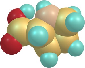 Proline molecular structure isolated on white