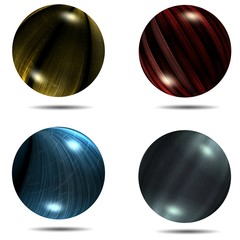 Set of different balls with mapped texture and shadow 1