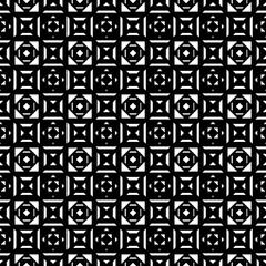 Ethnic seamless pattern. Black and white pattern for textile design. Vector illustration.