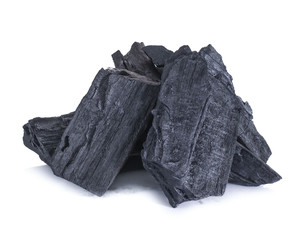 charcoal isolated on white