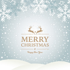 Winter Design with Reindeers and Greetings
