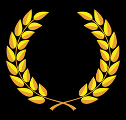 Laurel wreath vector in two shades of yellow

