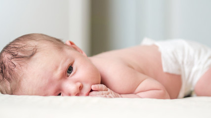 newborn child relaxing