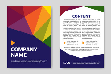 Fototapeta premium Template flyer design. Business cover and back side. Creative graphic illustration. Concept of brochure, card or magazine.