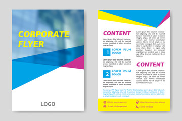 Template flyer design. Business cover and back side. Creative graphic illustration. Concept of brochure, card or magazine.