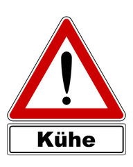Warnschild mit Ausrufezeichen und Zusatzinformation