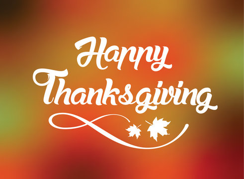 Thanksgiving greeting card with "Happy Thanksgiving" lettering t