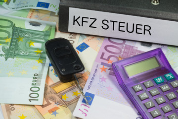 Ordner mit Unterlagen für die KFZ Steuer