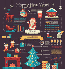 Happy New Year - poster, brochure cover template