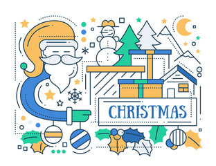 Merry Christmas - line design card